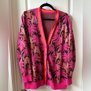 J Crew boyfriend palm print cardigan